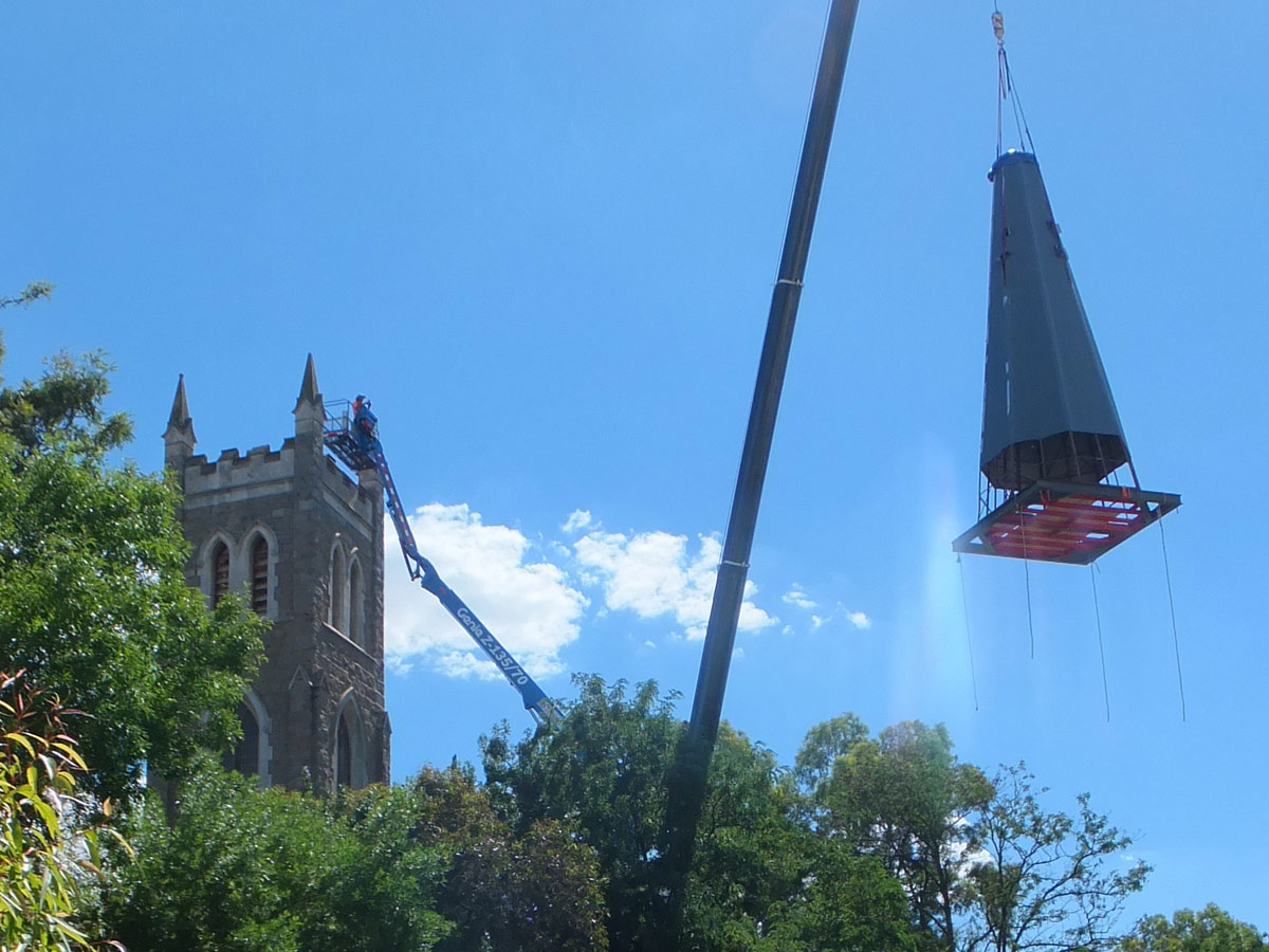 PCR, Insurance, Insurance Claims, Young Parish, rebuilding, new structure, bell tower