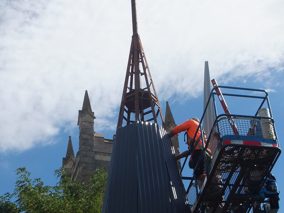 PCR, Insurance, Insurance Claims, Young Parish, rebuilding, new structure, bell tower